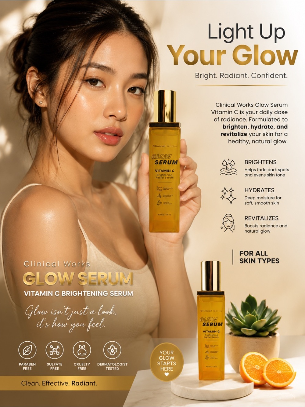 Clinical works - Glow Serum Vitamin C Brightening Facial Serum - Picture 4 of 4